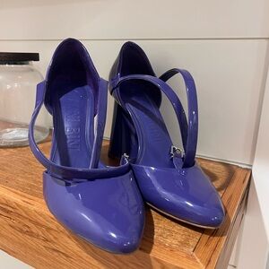 Gianni Bini Shiny Violet Strappy Heels